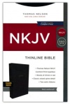 NKJV Comfort Print Thinline Bible, Leathersoft Black Thumb Indexed